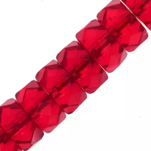 Perles rondelles Heishi facettées 6x3 mm - Light Siam x25