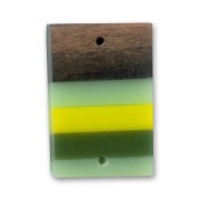 Intercalaire rectangle en bois 27x17 mm Kamahong/Vert x 1