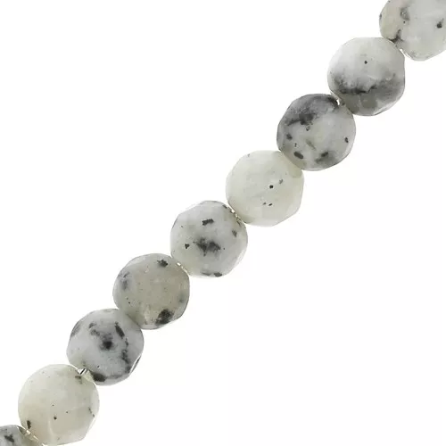 Perles rondes facettées 4 mm en imitation pierre gemme Jaspe Sesame x20