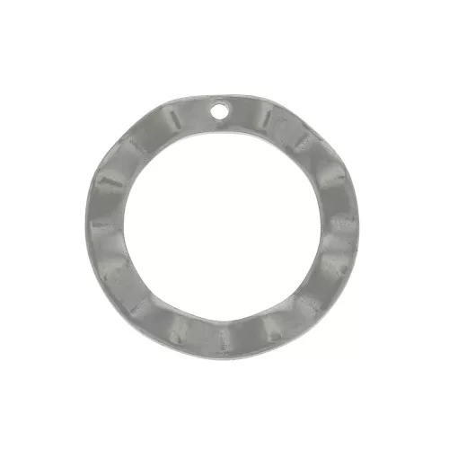 Breloque cercle évidé martelé 18 mm en Acier inoxydable x1