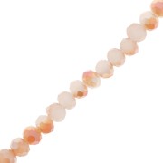 Perles rondelles facettées - rondes aplaties -6x5 mm Peach Puff Rainbow x40cm|raw }}