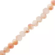 Perles rondelles facettées - rondes aplaties -6x5 mm Peach Puff Rainbow x40cm