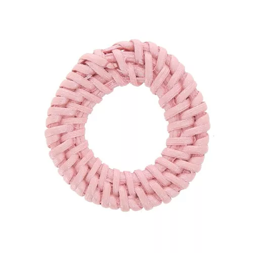 Pendentif - anneau en rotin 41 mm - Rose clair effet nacré x1