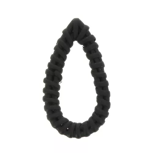 Goutte en rotin 50x30 mm - Noir Mat x1