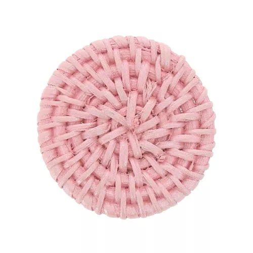 Disque en rotin 42 mm - Rose clair effet nacré x1