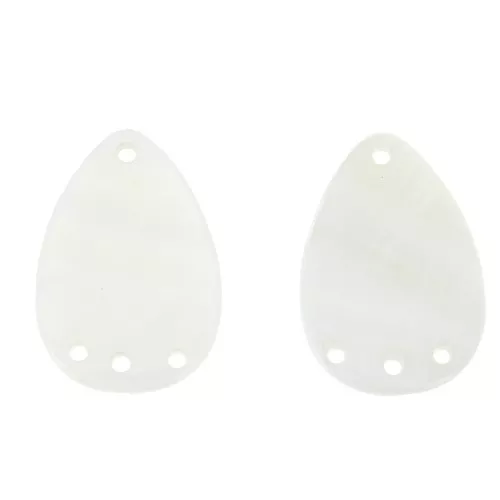 Pendentif - Intercalaire goutte en nacre 4 trous 30x21 mm x2