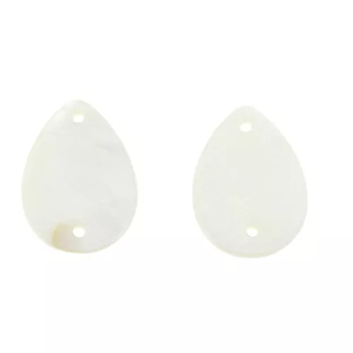 Intercalaire goutte en nacre 2 trous 24x18 mm x2