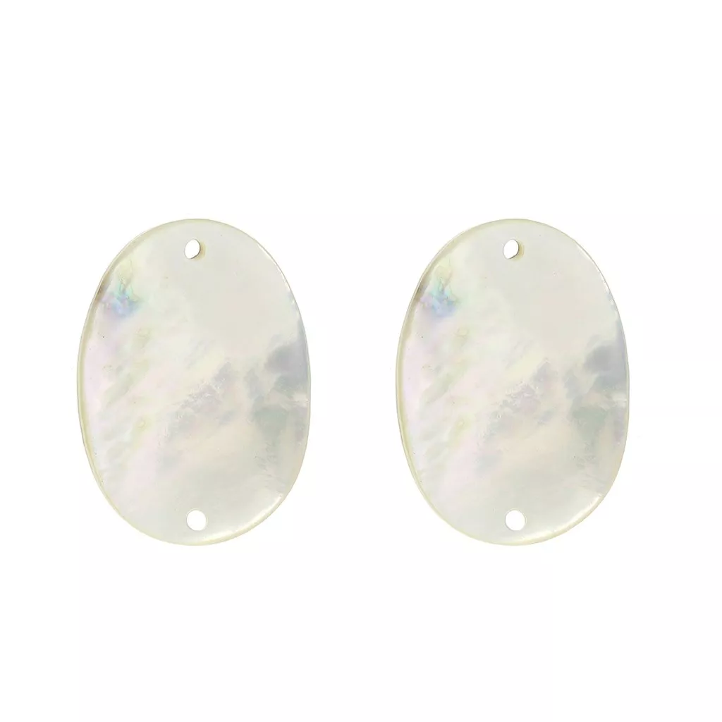Lot De 38 Sequins En Nacre OVALE à 2 Troux - Perles Décoratives Création