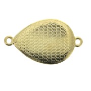 Intercalaire goutte 2 anneaux avec résine époxy 27x16 mm Doré à l'or fin - Vert sapin x1