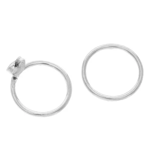 Boucles d'oreilles cercle en zamac 19.5 mm - Placage Argent fin vieilli x2