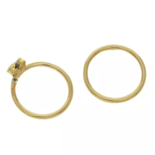 Boucles d'oreilles cercle à décorer en zamac 19.5 mm - Doré à l'or fin x2