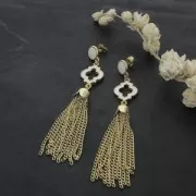 Clous d'oreilles rond en résine époxy 11.5x9 mm - Doré à l'or fin - Bordeaux x2