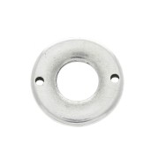 Intercalaire rond évidé 2 trous 18 mm en zamac - Placage Argent fin vieilli x1|raw }}