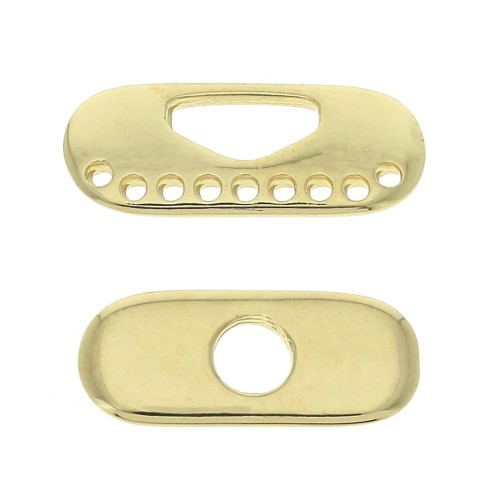 Fermoir pour bracelet et collier multi-rangs 21x9 mm en zamac - Doré à l'or fin x1