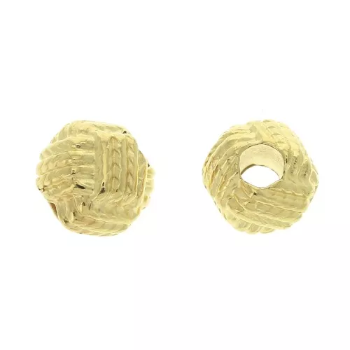 Perle en métal effet noeud 11 mm - Doré à l'or fin x1