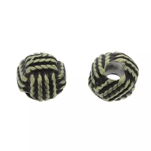 Perle en métal effet noeud 11 mm - Bronze x1