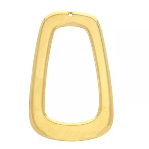 Pendentif trapèze évidé en zamac 46x28 mm - Doré à l'or fin x1