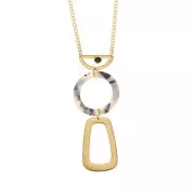 Pendentif trapèze évidé en zamac 46x28 mm - Doré à l'or fin x1