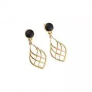 Pendentif goutte effet lignes entrecroisées en zamac 27x16 mm - Placage Argent fin vieilli x1