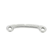 Intercalaire barre travaillé 2 trous 20x4 mm en zamac - Placage Argent fin vieilli x1