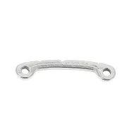 Intercalaire barre travaillé 2 trous 20x4 mm en zamac - Placage Argent fin vieilli x1
