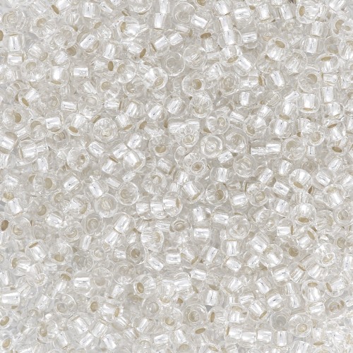 Perles rocailles Preciosa 11/0 2 mm - Crystal Silver Lined x20g
