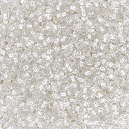 Perles rocailles Preciosa 11/0 2 mm - Crystal Silver Lined x20g