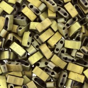 Miyuki Half Tila Beads 5x2.3x1.9mm HTL-55112 - Black Amber Full Mat x10g