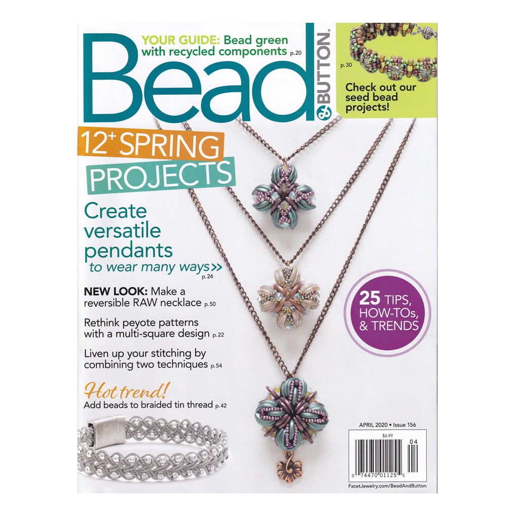 Magazine Bead & Button Avril 2020 en Anglais Perles & Co