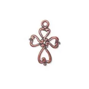 Breloque croix 20x14 mm cuivre vieilli x1
