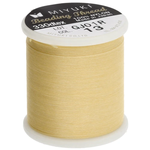 Fil Miyuki Nylon Beading thread B 0.25 mm Yellow (n°13) x50 m