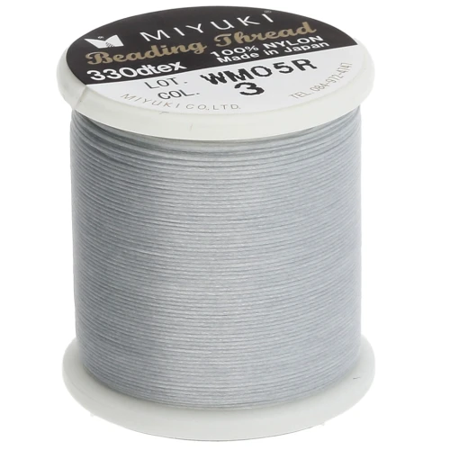 Fil Miyuki Nylon Beading thread B 0.25 mm Silver (n°03) x50 m