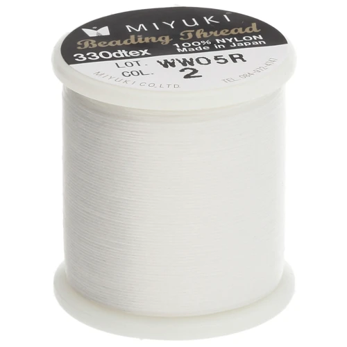 Fil Miyuki Nylon Beading thread B 0.25 mm Eggshell (n°02) x50 m
