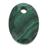 Pendentif facetté ovale 14x10 mm en pierre gemme - Malachite x1|raw }}