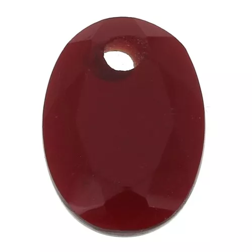 Pendentif facetté ovale 14x10 mm imitation pierre gemme - Hydro Grenat x1