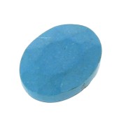 Cabochon ovale facetté 8x6 mm imitation Turquoise x1|raw }}
