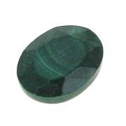 Cabochon ovale facetté 8x6 mm en pierre gemme - Malachite x1|raw }}
