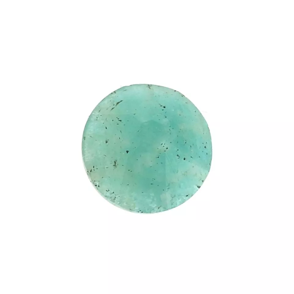 Broche Ronde Ancienne En Strass Cristal - 3 Couronnes + Cabochon 14 Mm - Argenté, Bon état