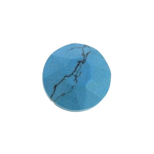 Cabochon rond facetté 6 mm imitation Turquoise x1