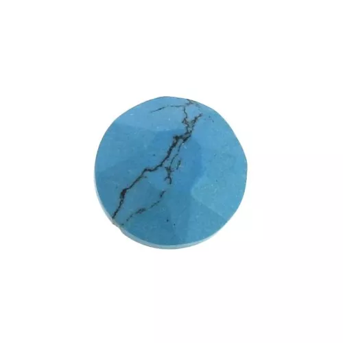 Cabochon rond facetté 6 mm imitation Turquoise x1