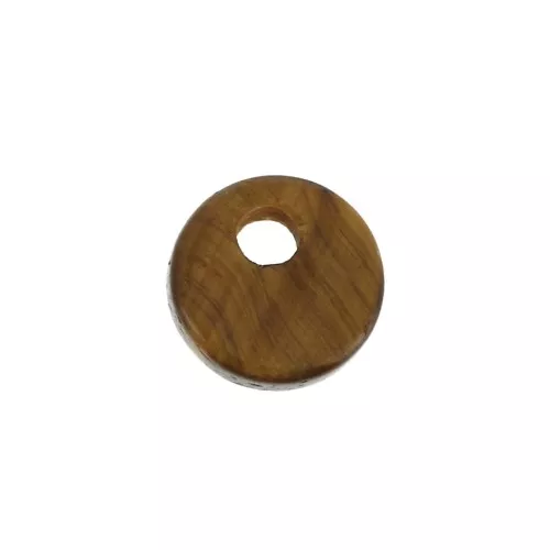 Sequin rond 6 mm en pierre gemme - Oeil de Tigre x1