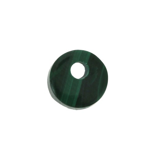 Sequin rond 6 mm en pierre gemme - Malachite x1