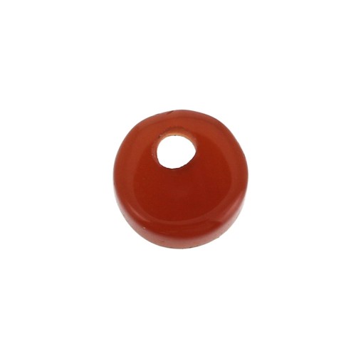 Sequin rond 6 mm en pierre gemme teintée - Agate Rouge x1