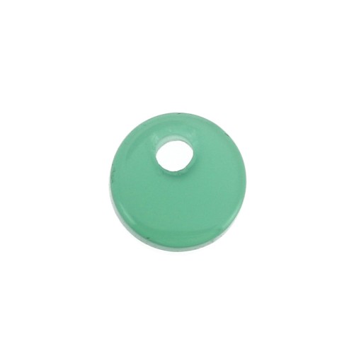 Sequin rond 6 mm en pierre gemme - Agate Verte x1