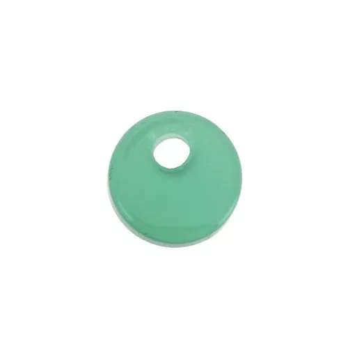 Sequin rond 6 mm en pierre gemme - Agate Verte x1