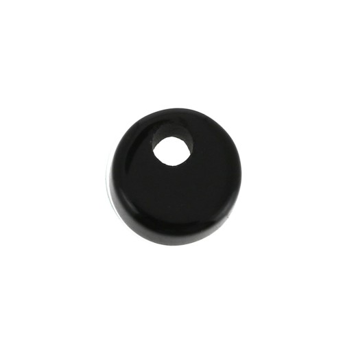 Sequin rond 6 mm en pierre gemme - Black Onyx x1