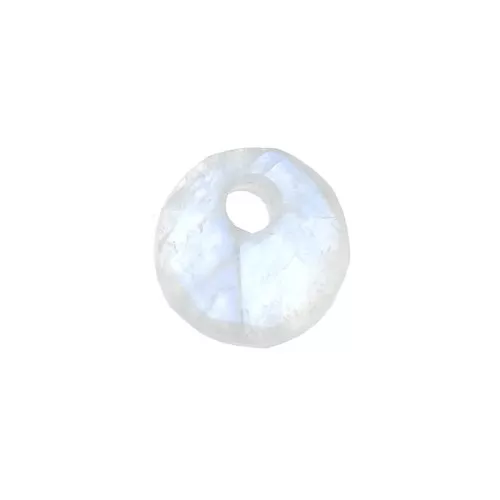 Sequin rond 6 mm en pierre gemme - Pierre de Lune x1