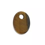Sequin ovale 8x6 mm en pierre gemme - Oeil de Tigre x1