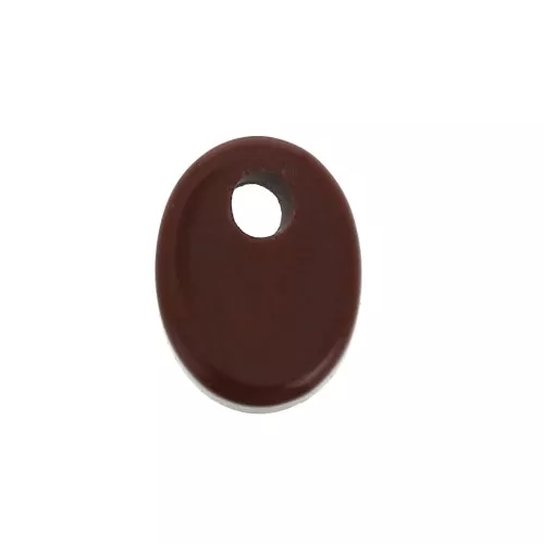 Sequin ovale 8x6 mm en pierre gemme - Jaspe Rouge x1