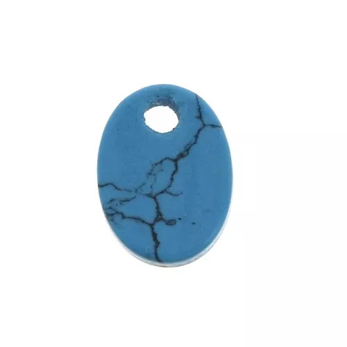 Sequin ovale 8x6 mm en pierre gemme - imitation Turquoise x1